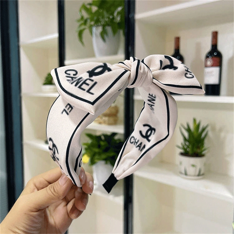 Luxury Printed Letter Fabric Headband Designer Square Headband Headwear for Girls Hair Accessories