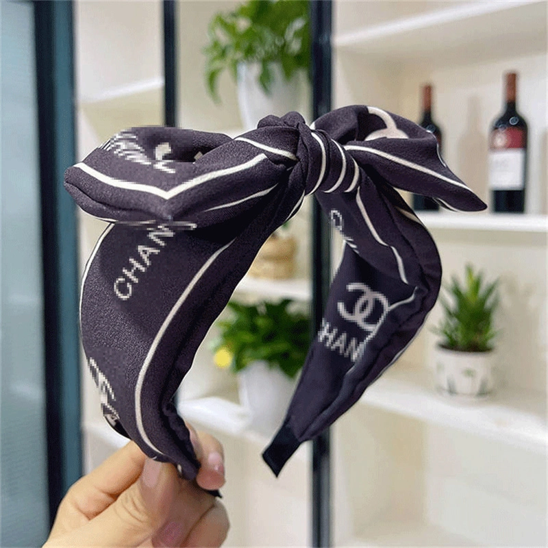 Luxury Printed Letter Fabric Headband Designer Square Headband Headwear for Girls Hair Accessories