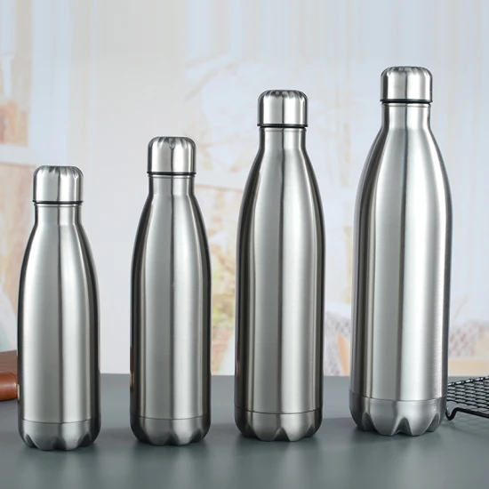 350ml/750ml movimento inoxidável esportes copo de água robusto monocamada metal cor cola garrafa bebida drinkware