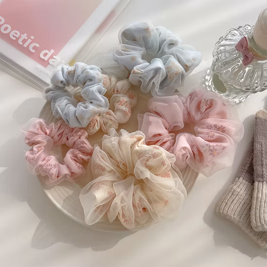 Mulheres imprimir scrunchies moda laços de cabelo fio duplo elástico faixas de cabelo moderno temperamento headwear para meninas acessórios para o cabelo